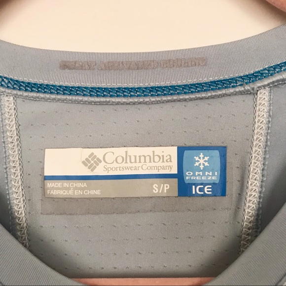 Columbia Omni-Freeze ICE T-Shirt Pale Blue Size S - Picture 6 of 7